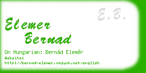 elemer bernad business card