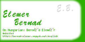 elemer bernad business card